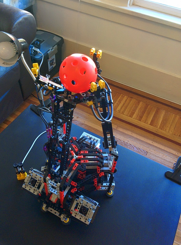 Delta robot extended to its maximum reach position